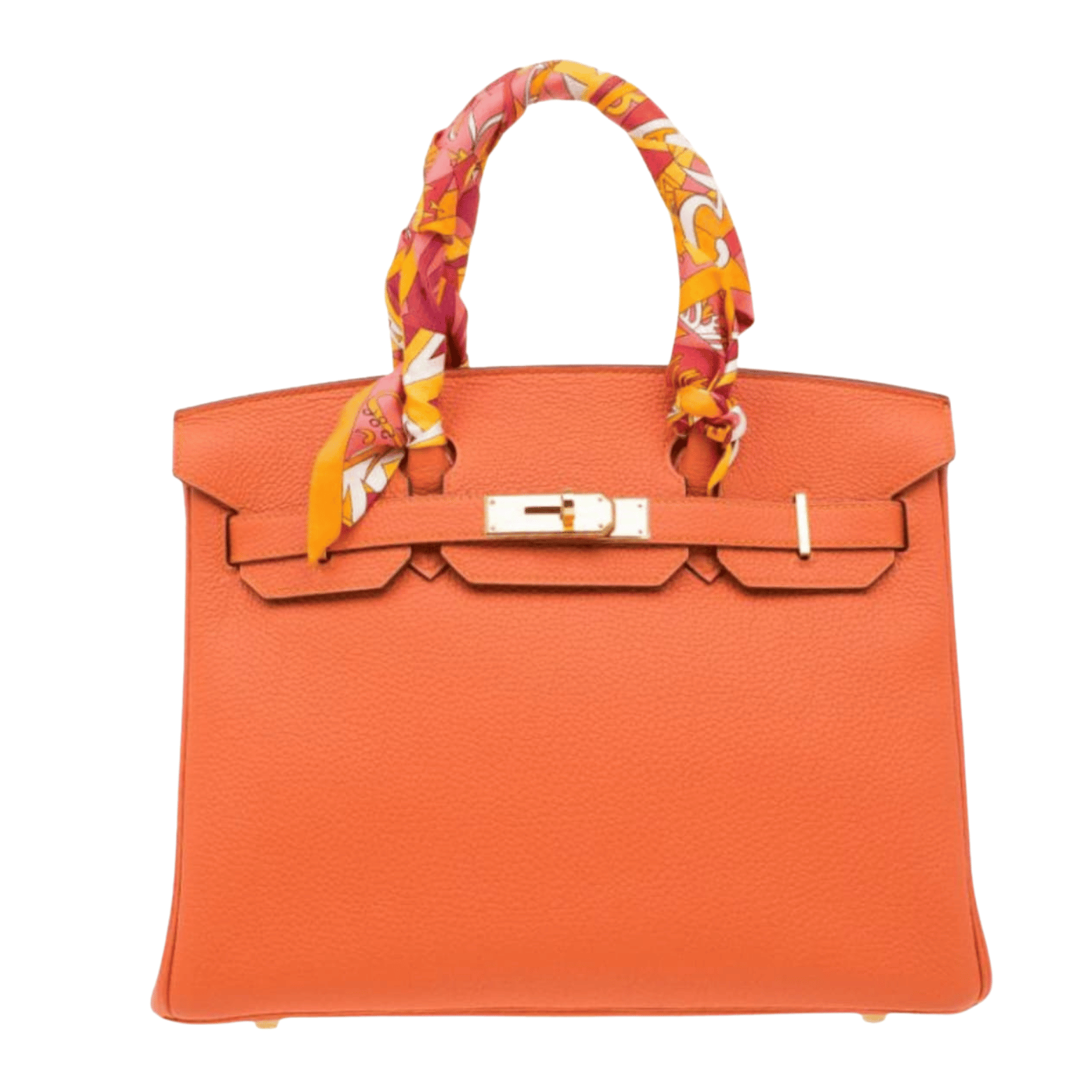 Hermès | Birkin 30 Handbag Likely In Togo Leather And A Vibrant Orange Color