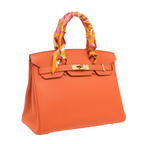 Hermès | Birkin 30 Handbag Likely In Togo Leather And A Vibrant Orange Color