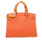 Hermès | Birkin 30 Handbag Likely In Togo Leather And A Vibrant Orange Color