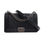 Chanel | Boy Bag In Black Quilted Caviar Leather