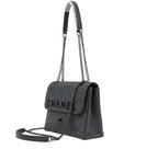 Chanel | Shoulder Bag In A Felted Material With A Black Logo.