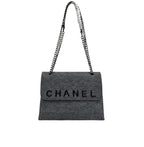 Chanel | Shoulder Bag In A Felted Material With A Black Logo.