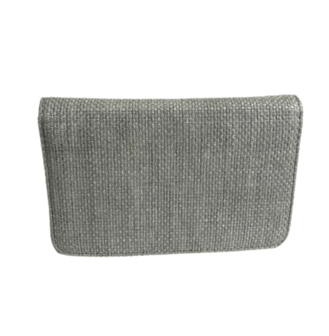 Chanel | Deauville Wallet On A Chain In A Gray Woven Material.