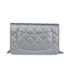 Chanel | Classic Wallet On Chain (woc) In Silver Metallic