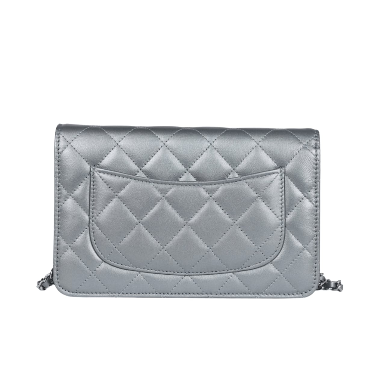 Chanel | Classic Wallet On Chain (woc) In Silver Metallic