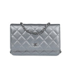 Chanel | Classic Wallet On Chain (woc) In Silver Metallic