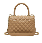 Chanel | Mini Coco Handle Flap Bag In Caramel/beige Caviar Leather.