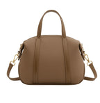 Hermes | Brown Leather-look Satchel Handbag With A Horse Charm Accessory