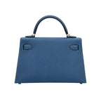 Hermès | Mini Kelly 20 Sellier Handbag In A Deep Blue Hue With Gold Hardware