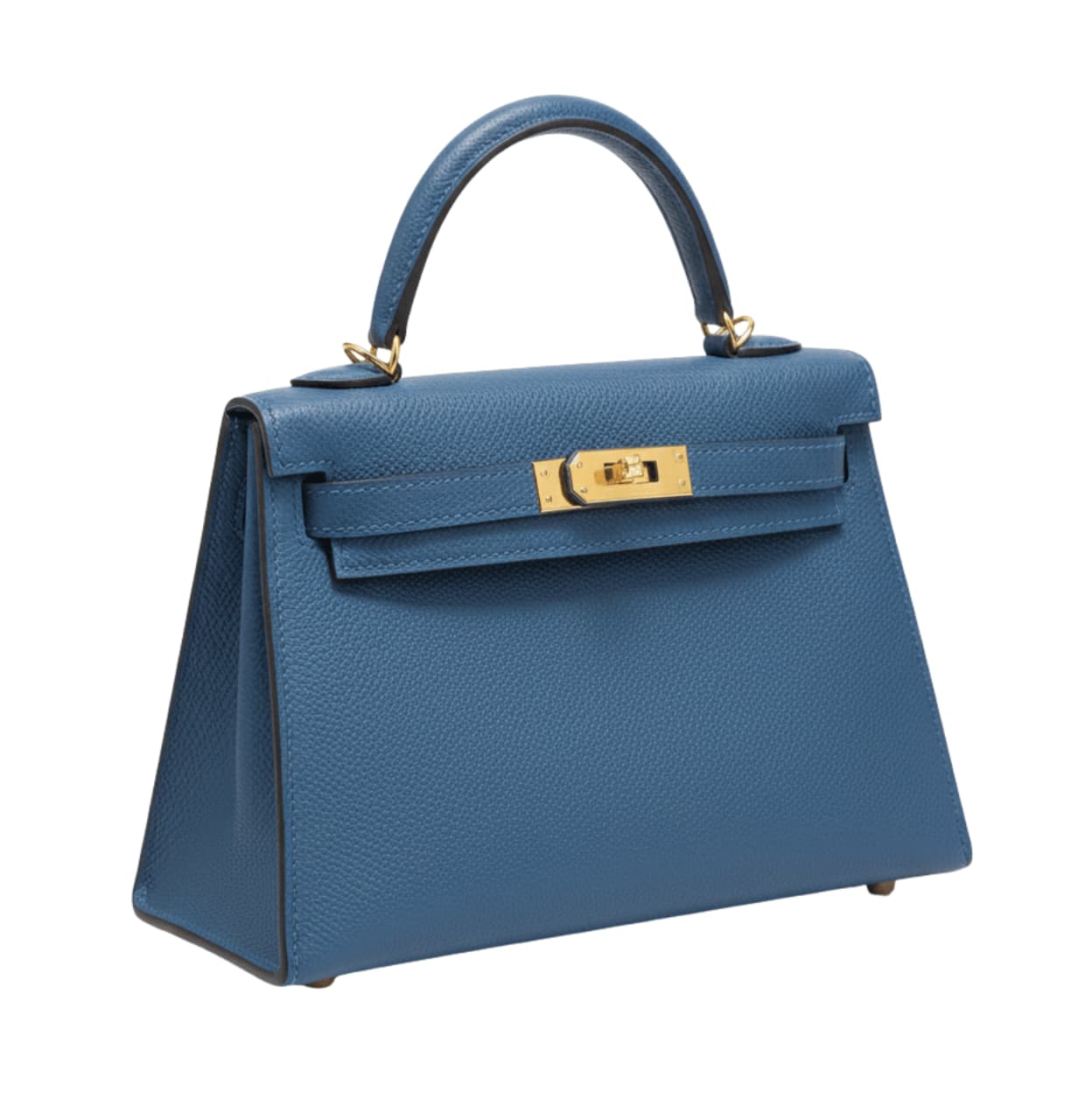 Hermès | Mini Kelly 20 Sellier Handbag In A Deep Blue Hue With Gold Hardware