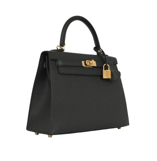 Hermès | Kelly 28 Sellier Handbag In Black Epsom Leather With Gold Hardware
