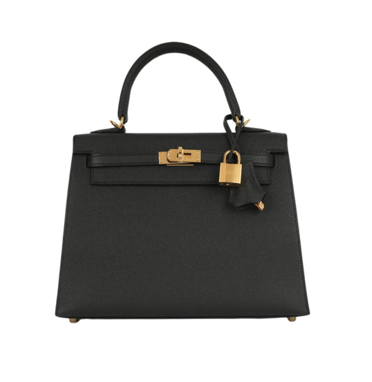 Hermès | Kelly 28 Sellier Handbag In Black Epsom Leather With Gold Hardware
