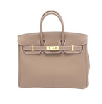 Hermès | Birkin 25 Bag In Etoupe Togo Leather With Gold Hardware