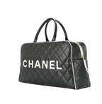 Chanel | Quilted Leather Cc Logos Boston Hand Bag