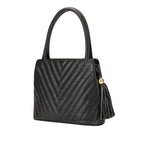 Chanel | V-stitch Top-handle Bag In Caviar Leather