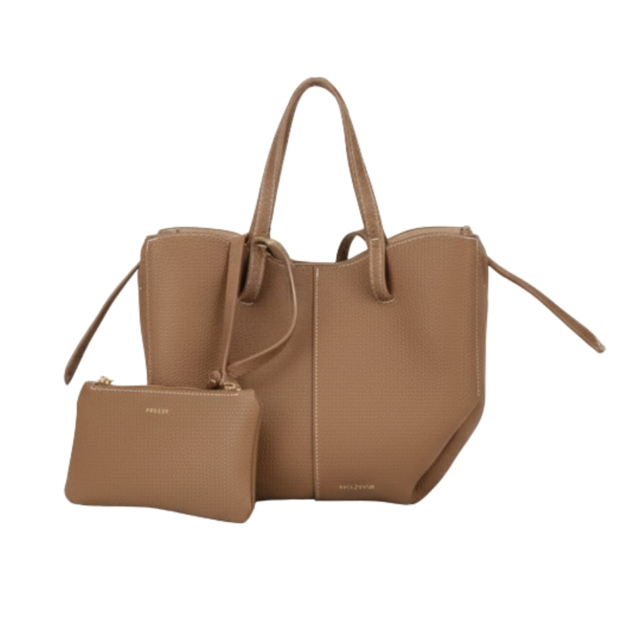 Polène | Cyme Mini Bag In Textured Camel Leather