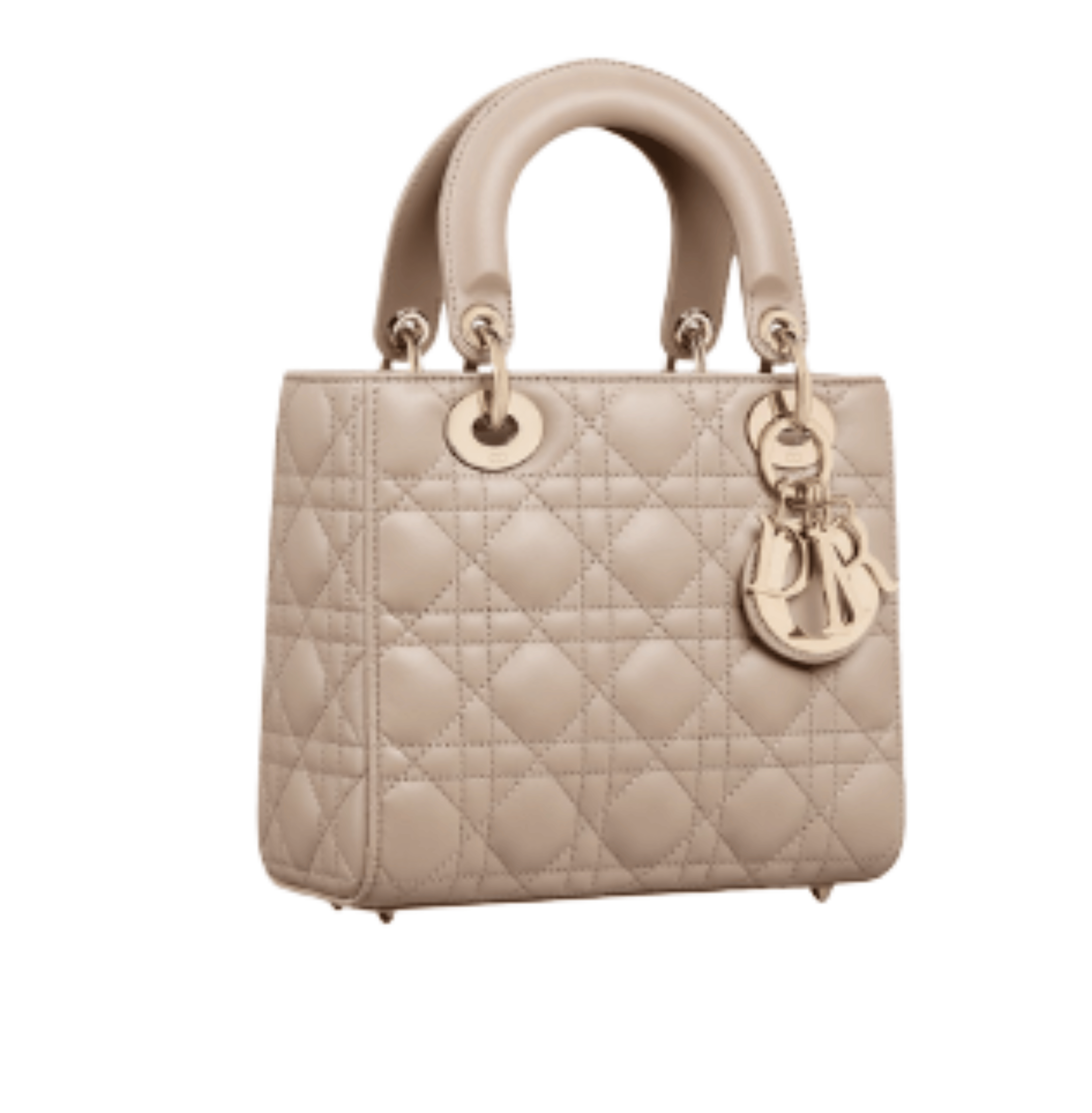 Dior | My Lady Dior Bag In Powder Beige Lambskin With Cannage Stitching.