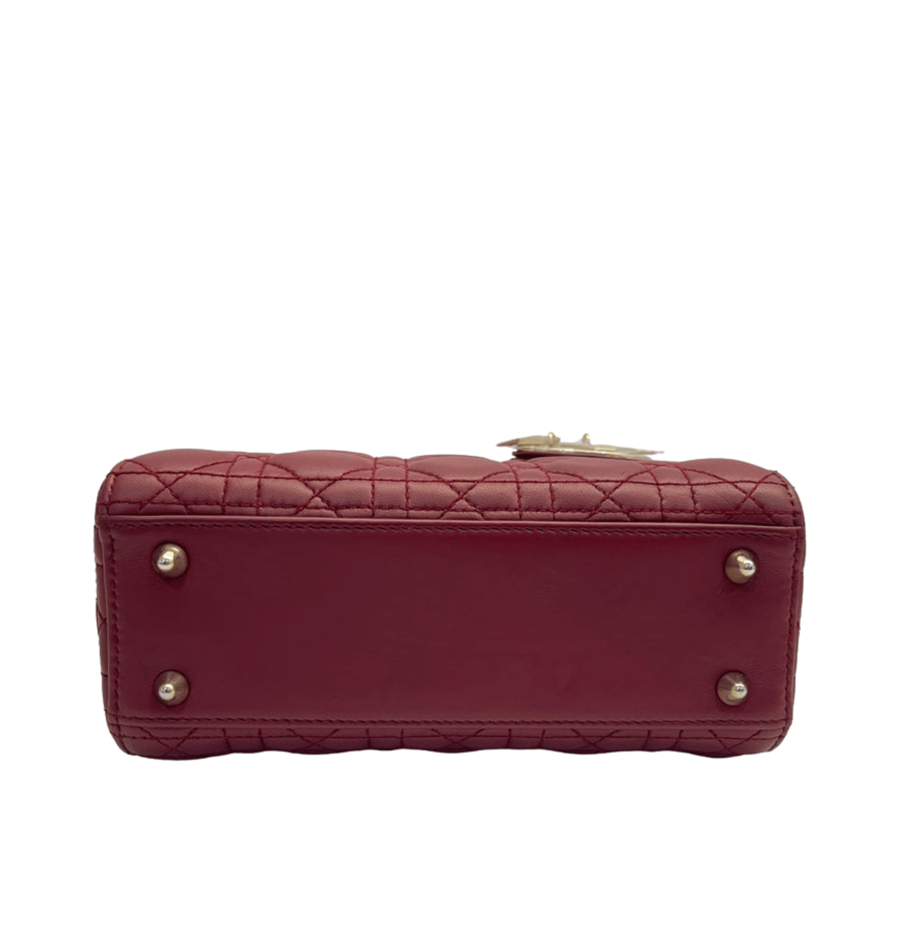 Dior | My Abcdior Bag In Burgundy Or Red Cannage Lambskin.
