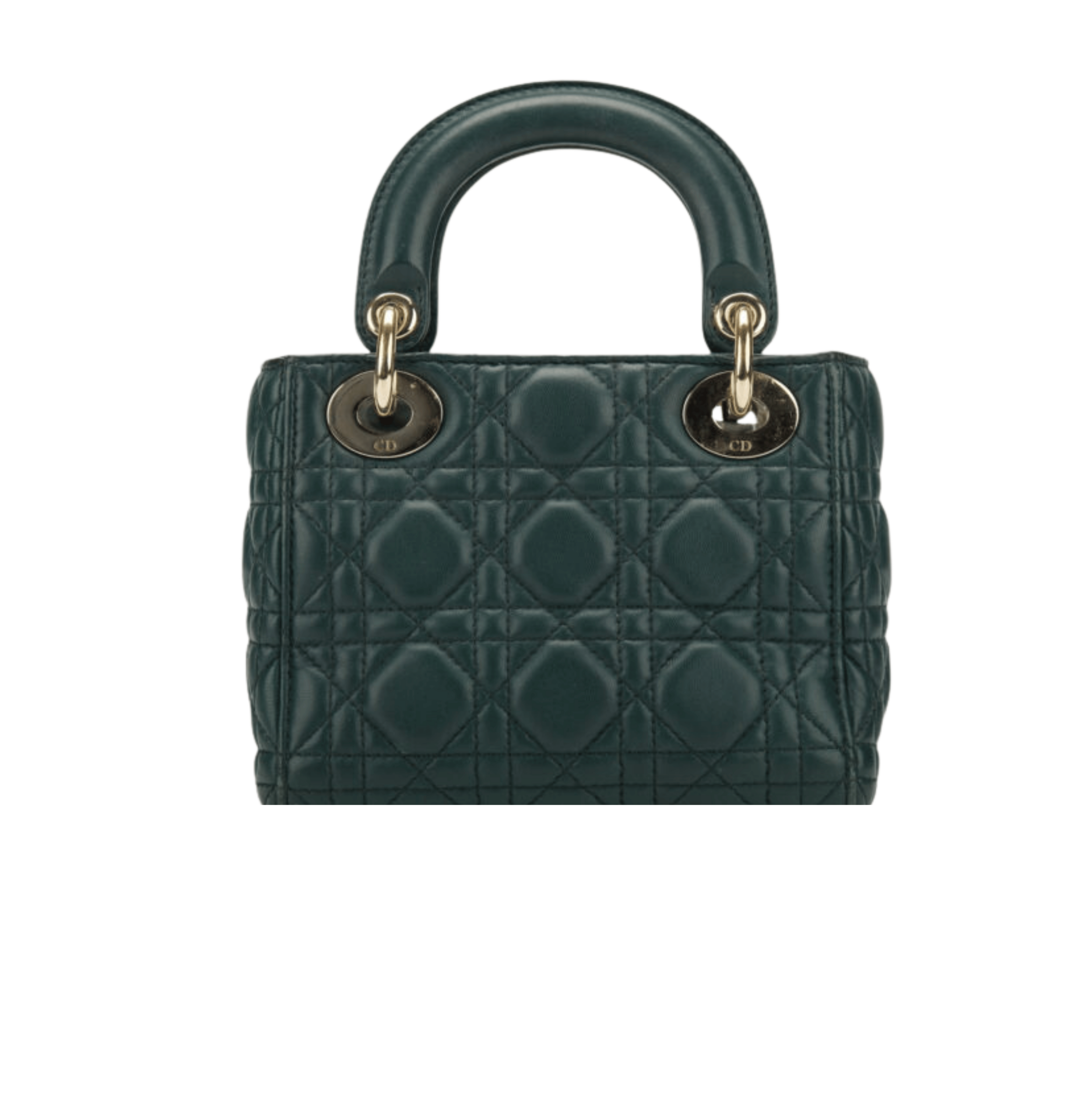Dior | Lady Dior Bag In Green Cannage Leather.