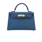 Hermès | Mini Kelly 20 In A Deep Blue Epsom Leather With Gold Hardware.