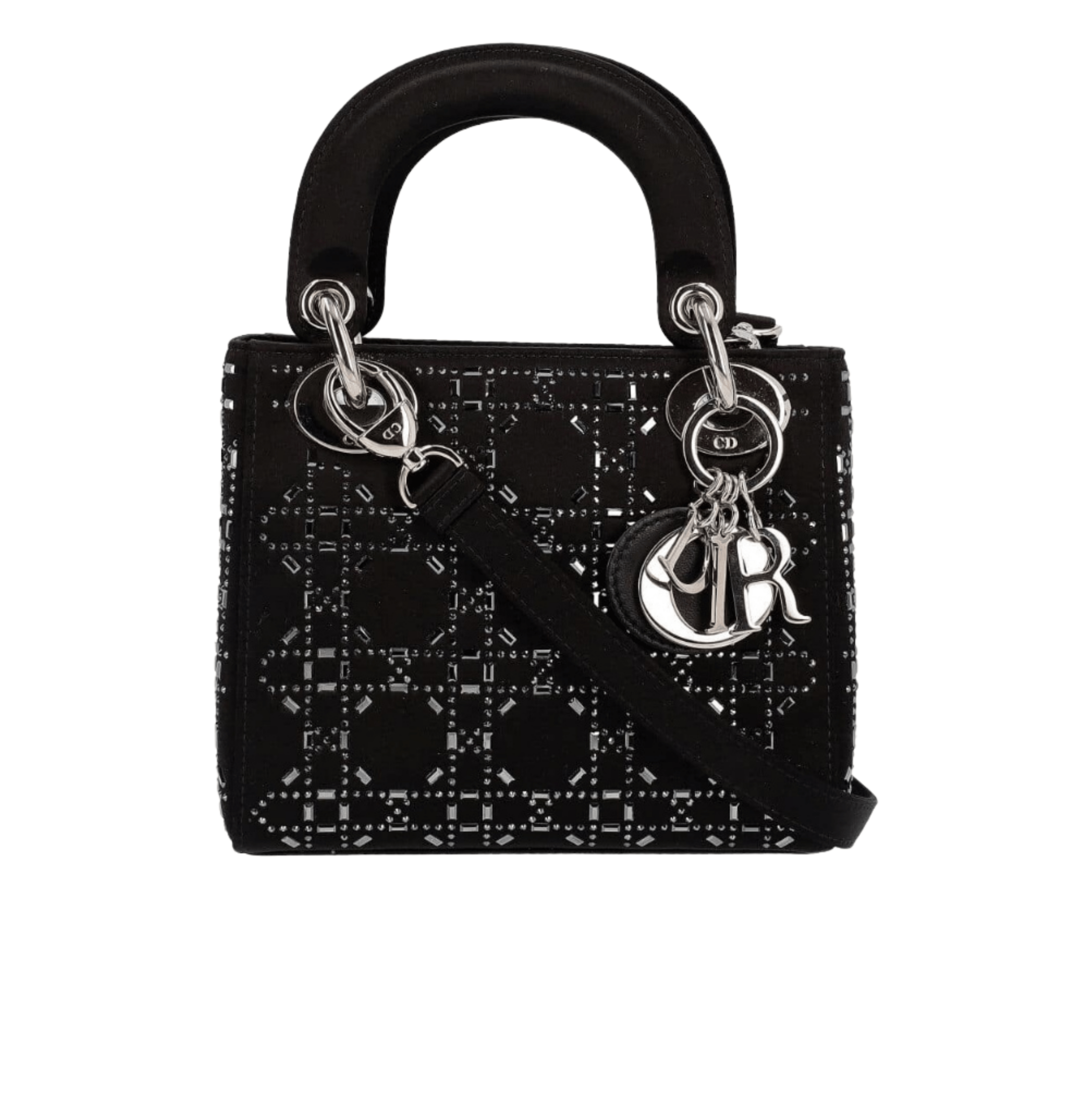 Dior | Bag In Black Strass Cannage Satin.