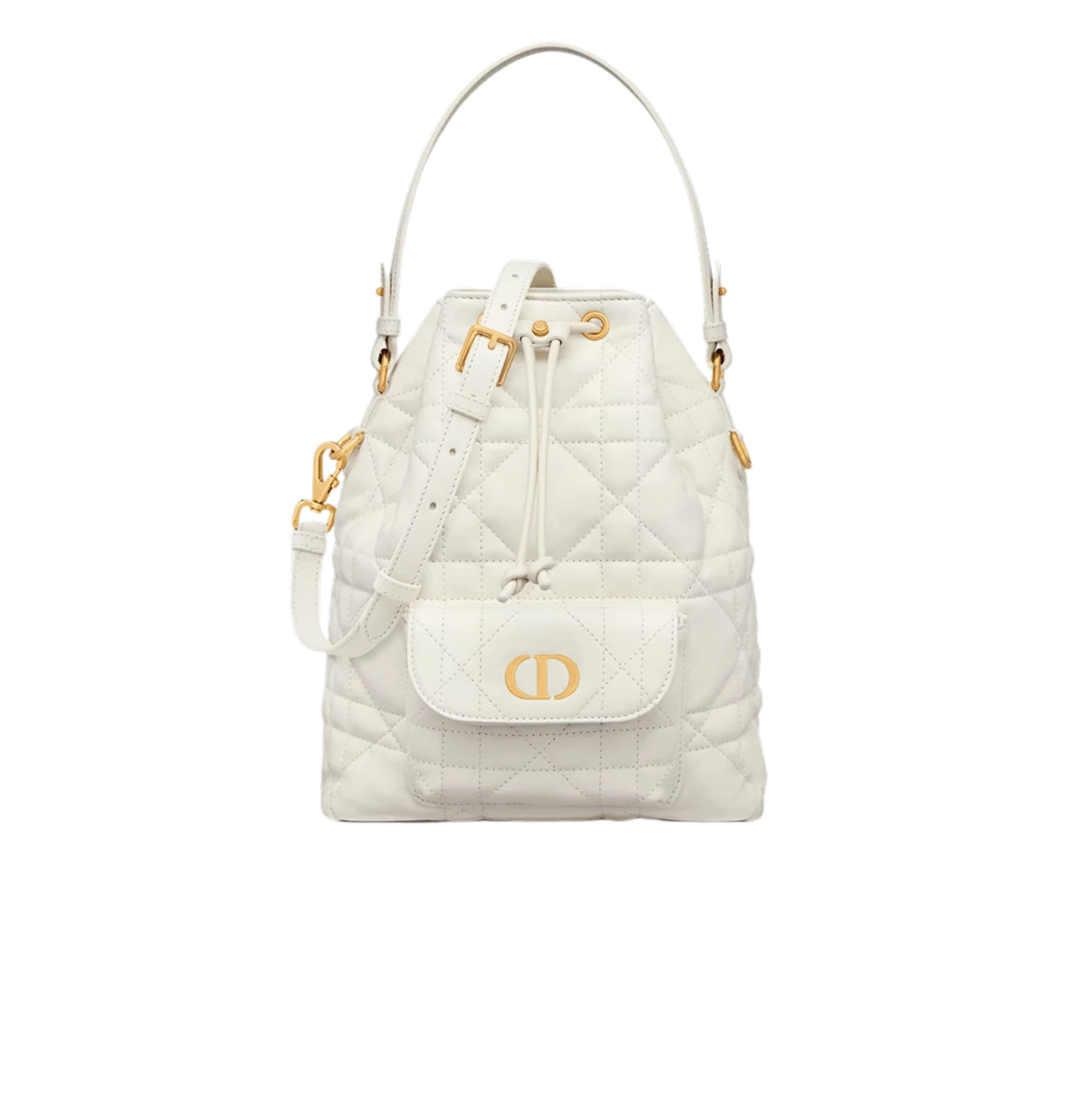 Dior | Caro Mini Bucket Bag With Drawstring.