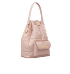 Dior | Caro Bucket Bag In Powder Pink Macrocannage Lambskin