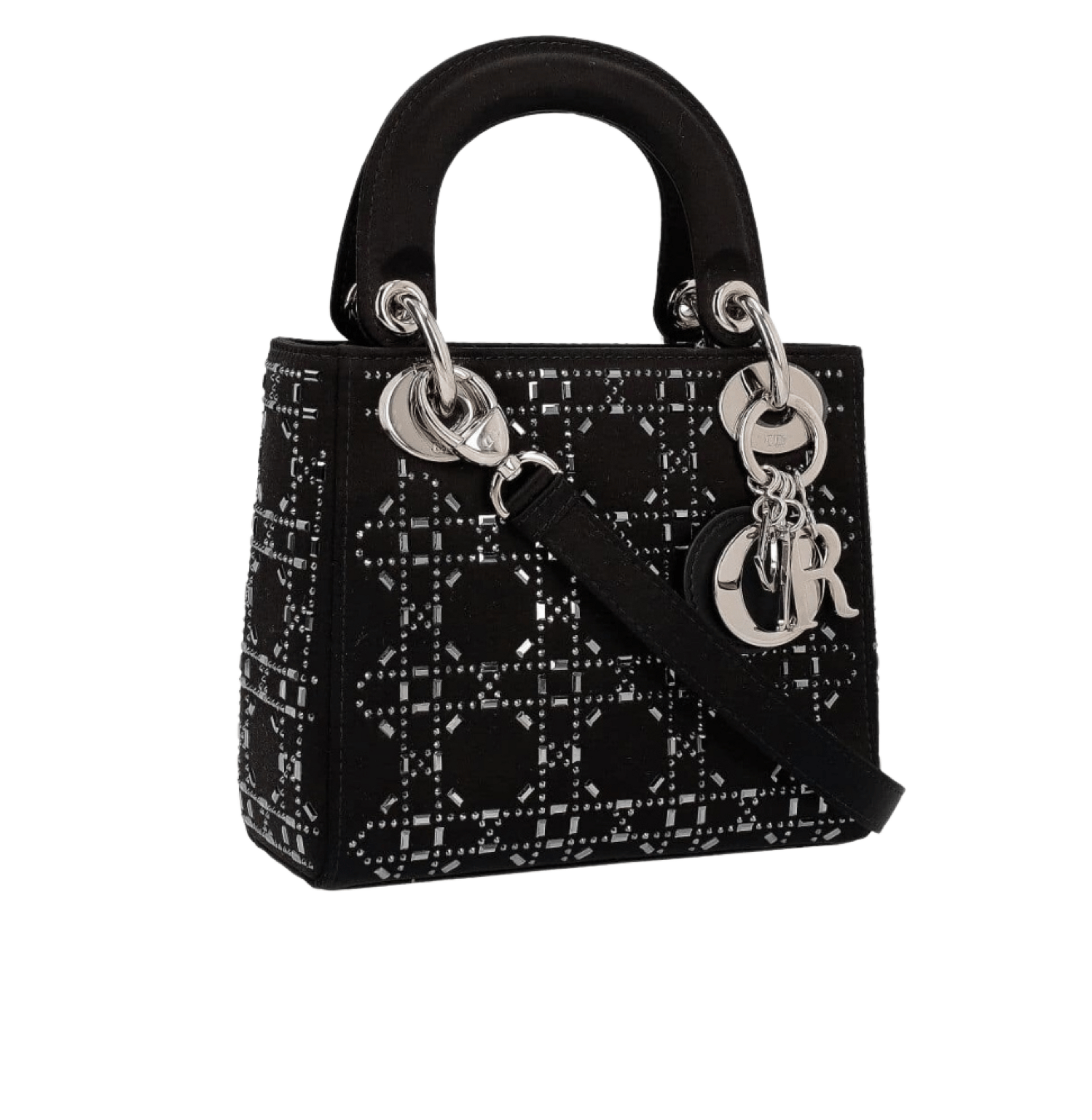 Dior | Bag In Black Strass Cannage Satin.