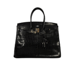 Hermès | Birkin Handbag Made From Shiny Black Crocodile Skin.
