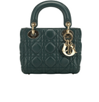 Dior | Lady Dior Bag In Green Cannage Leather.