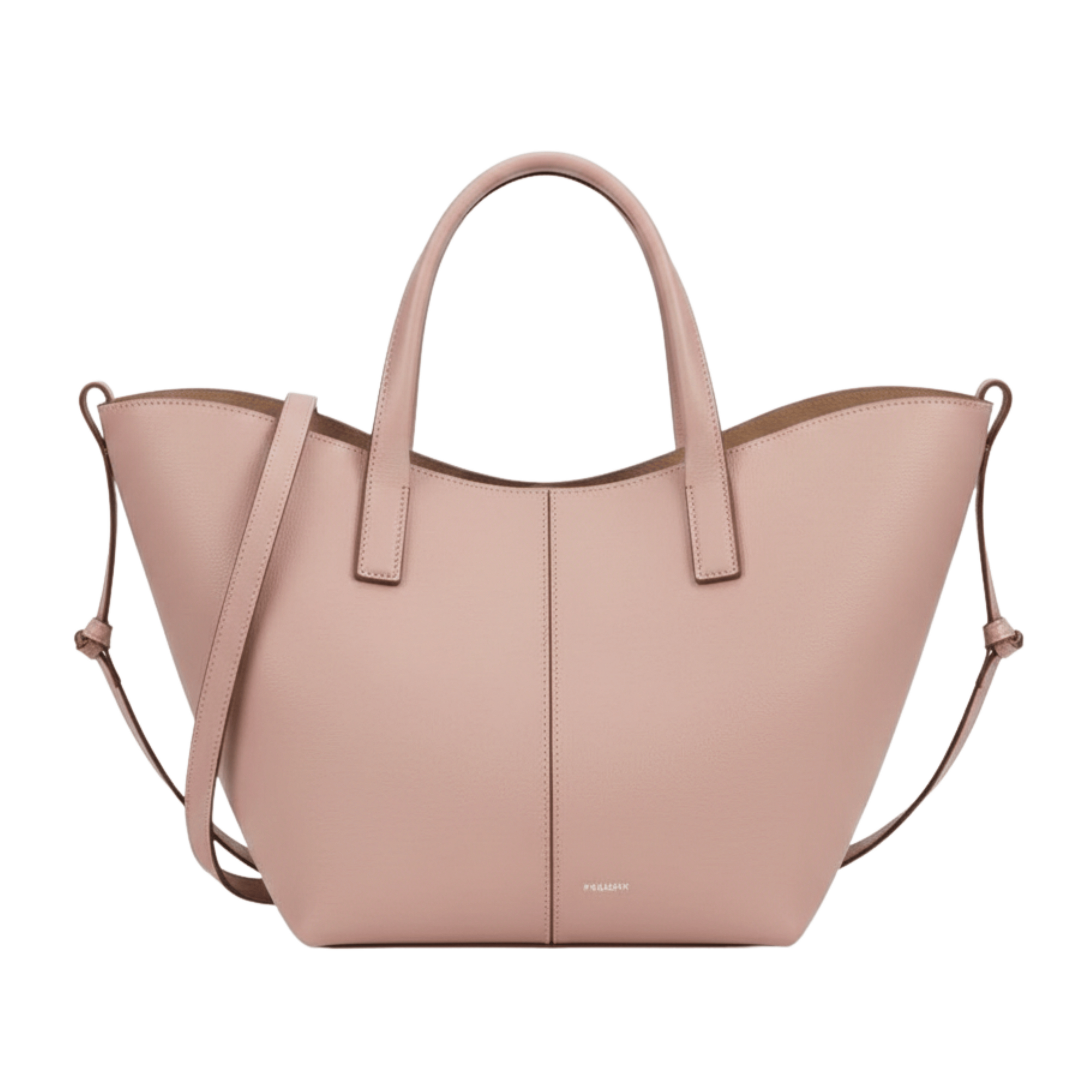Polène | Cyme Mini Bag In Textured Pink Leather