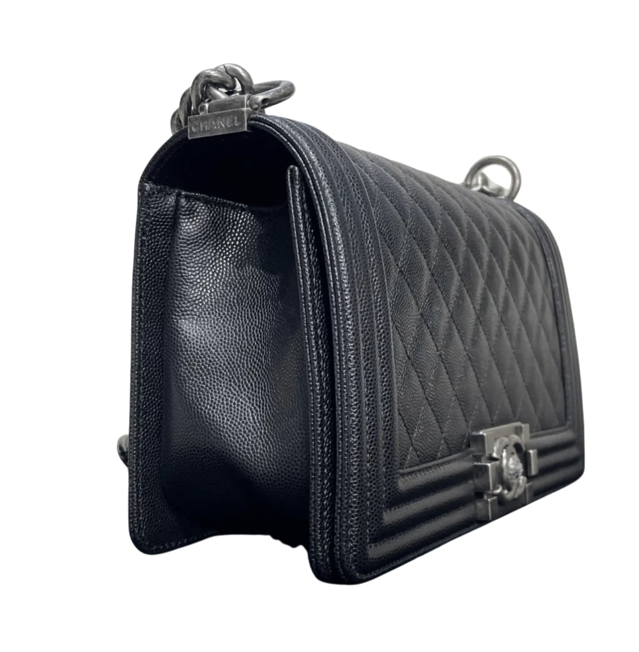 Chanel | Boy Bag In Black Quilted Caviar Leather