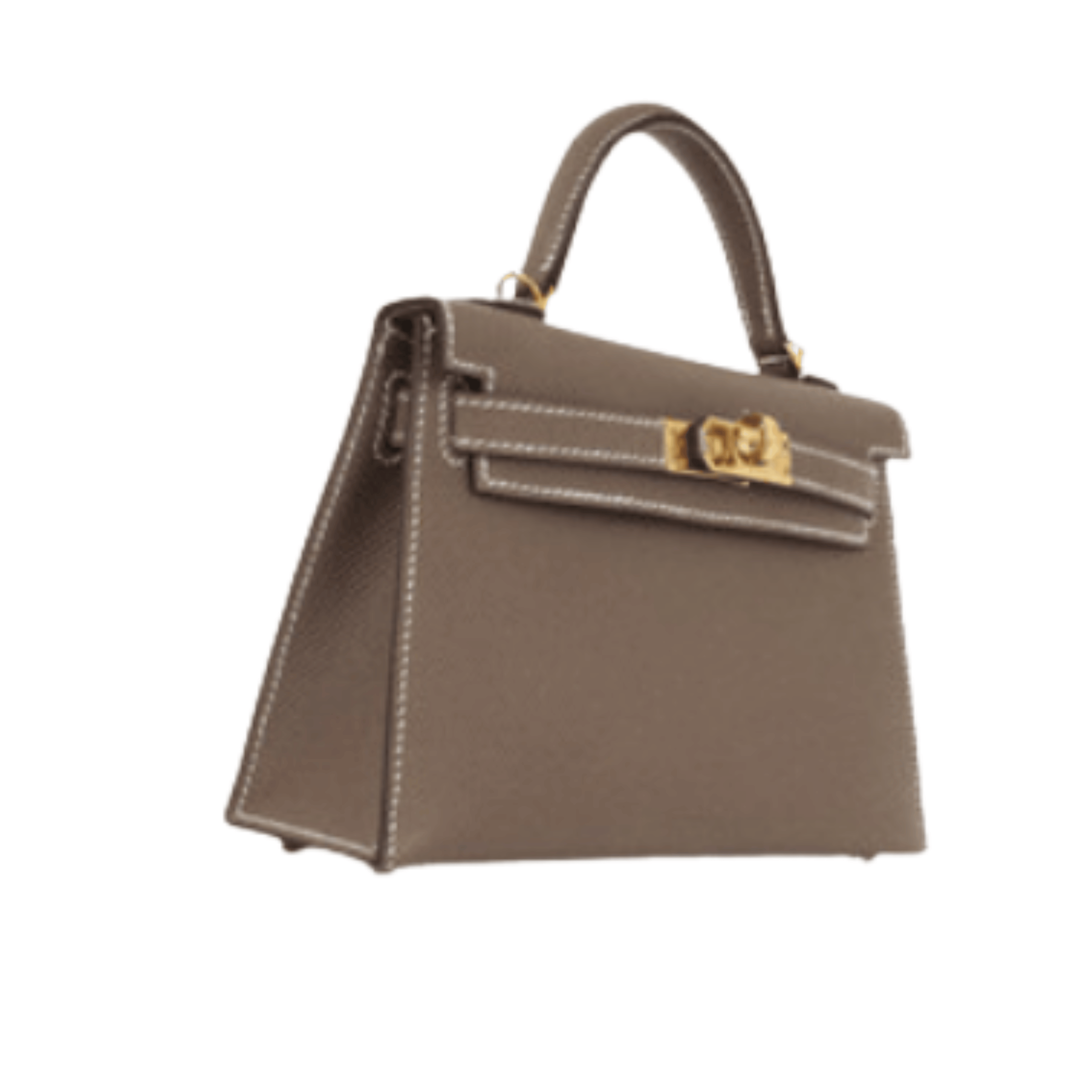Hermès | Kelly Mini Ii Sellier Bag In Etoupe Epsom Leather With Gold Hardware.