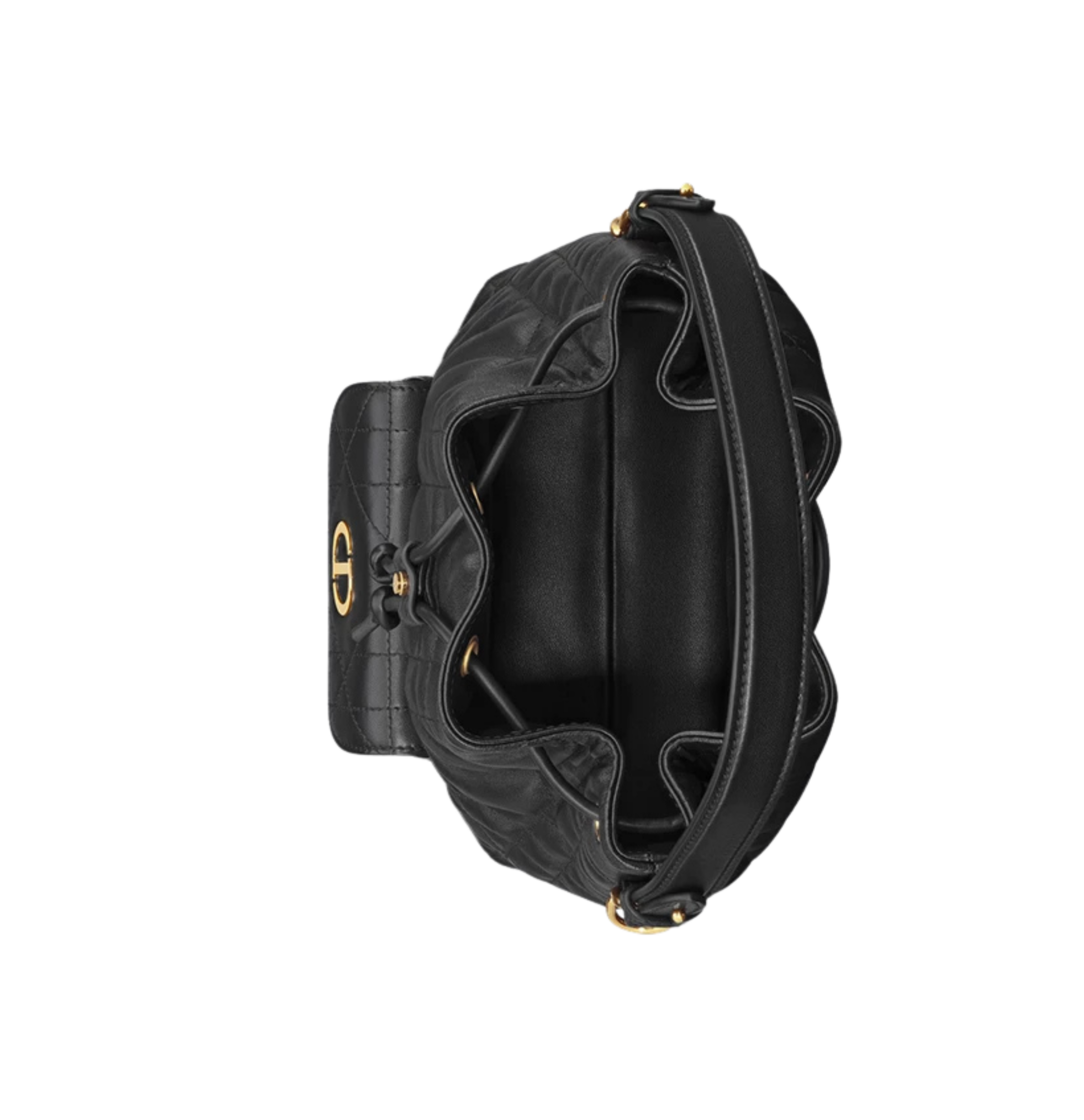 Dior | Caro Backpack In Black Macrocannage Lambskin.