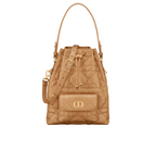 Dior | Caro Bucket Bag In Light Gold-tone Lambskin