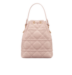 Dior | Caro Bucket Bag In Powder Pink Macrocannage Lambskin